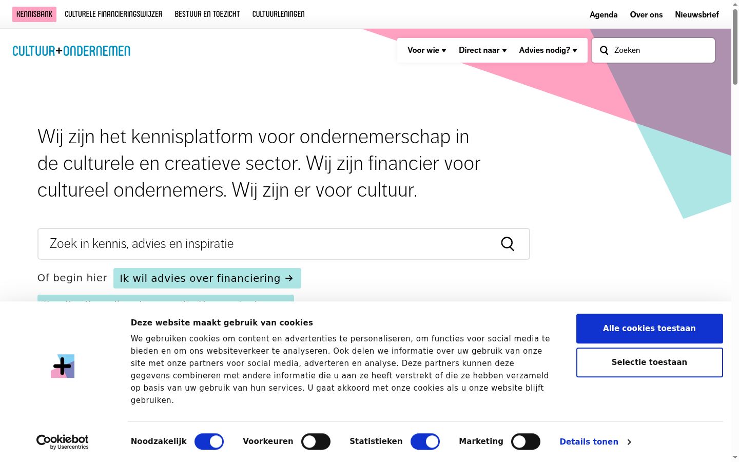 Skjermbilde av samtykkebanneret slik det vises før noen interaksjon