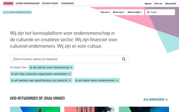 Screenshot of cultuur-ondernemen.nl