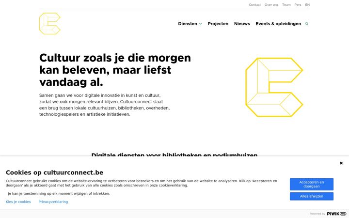 Screenshot of cultuurconnect.be