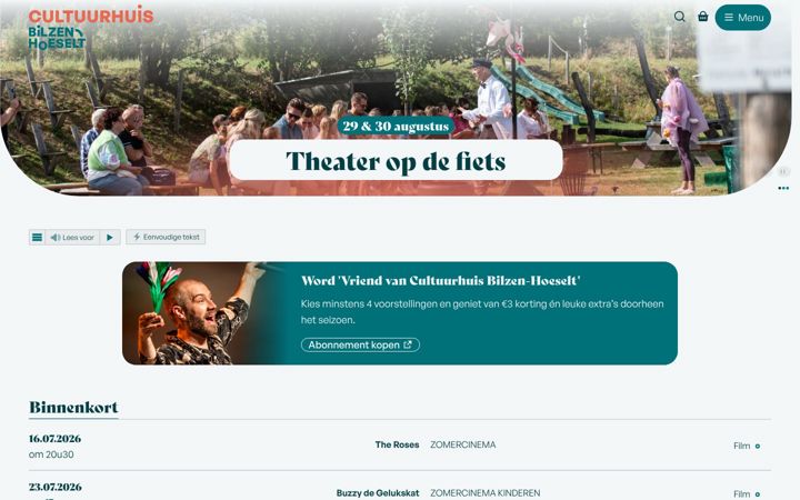 Screenshot του cultuurhuisbilzenhoeselt.be