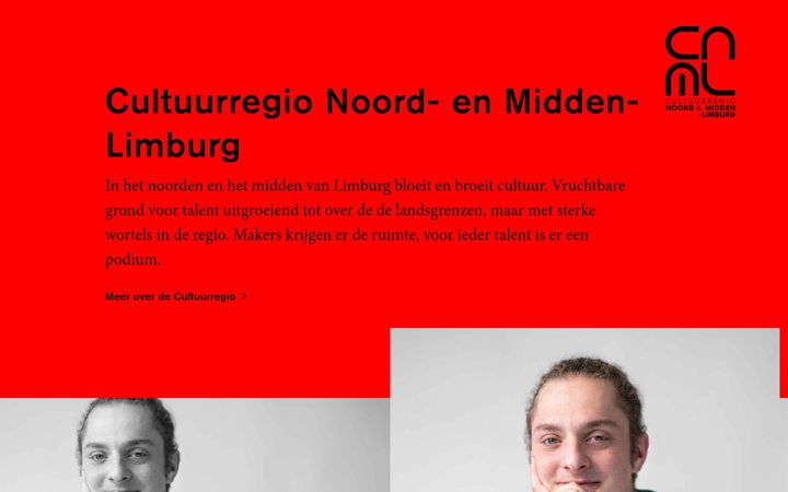 Screenshot of cultuurregionoordlimburg.nl