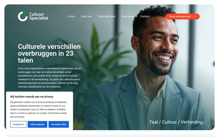 Screenshot of cultuurspecialist.nl