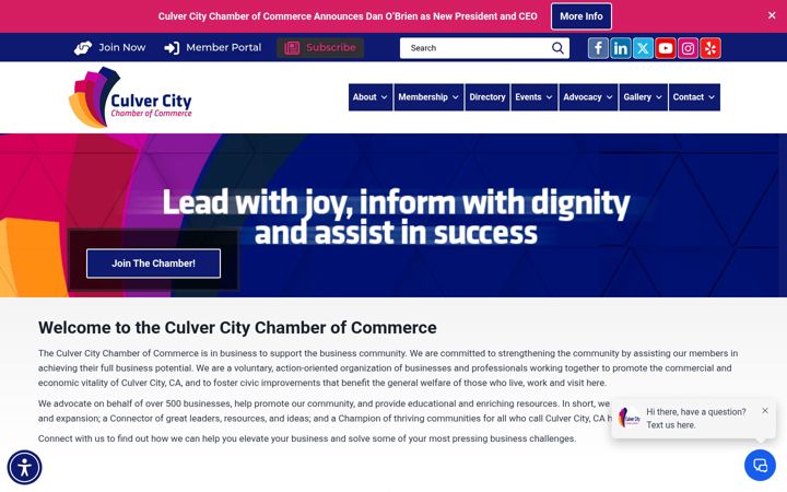 Screenshot of culvercitychamber.com