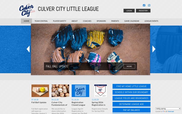 Screenshot of culvercitylittleleague.org
