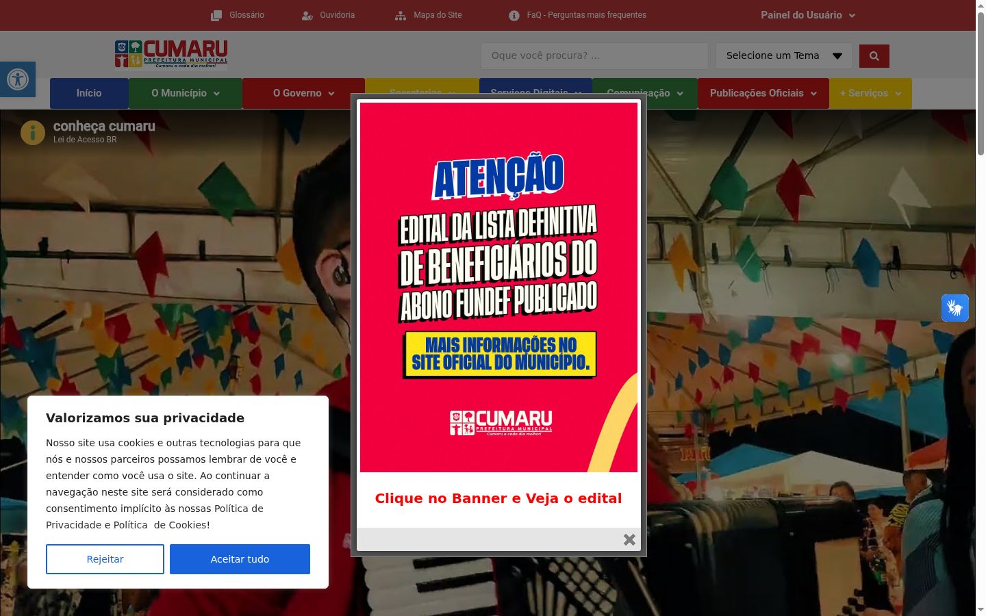 Screenshot van de toestemmingsbanner zoals getoond vóór enige interactie