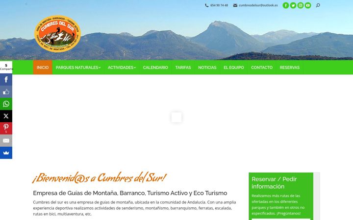 Screenshot of cumbresdelsur.es