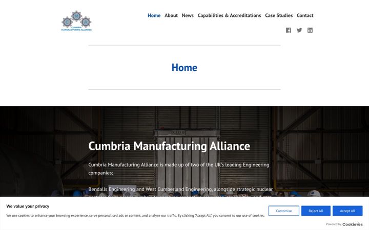 Skærmbillede af cumbriamanufacturingalliance.co.uk
