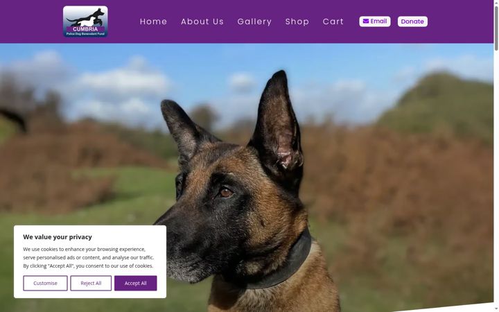 Screenshot of cumbriapolicedogbenevolentfund.co.uk