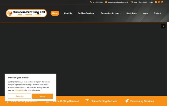 Screenshot of cumbriaprofiling.co.uk