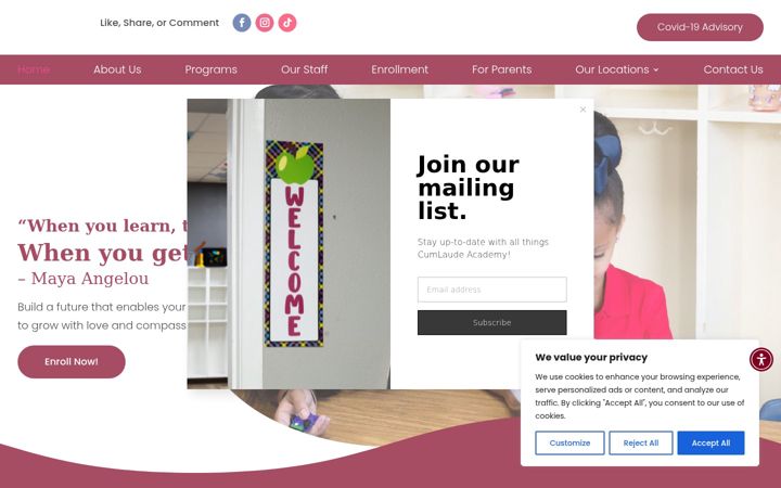 Screenshot of cumlaudeacademytx.com