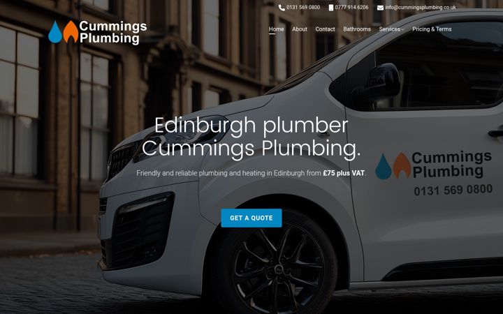 Screenshot of cummingsplumbing.co.uk