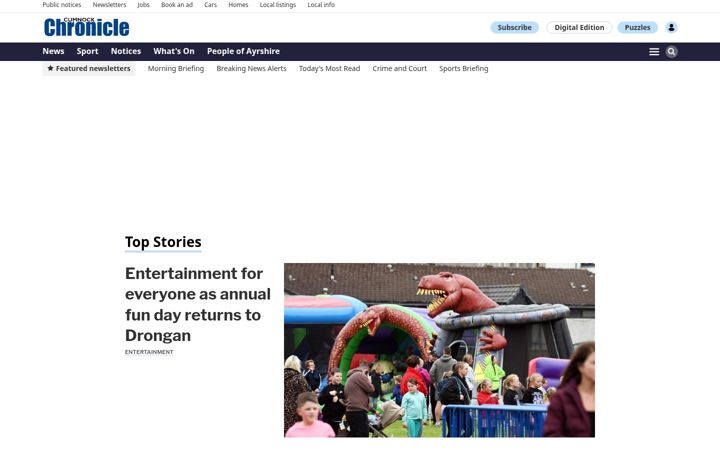 Screenshot of cumnockchronicle.com