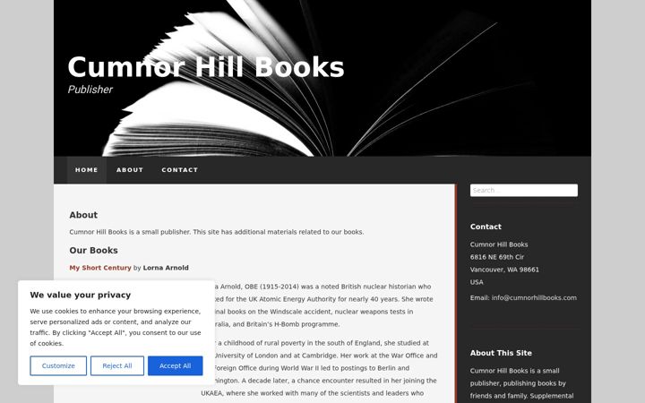 Screenshot of cumnorhillbooks.com
