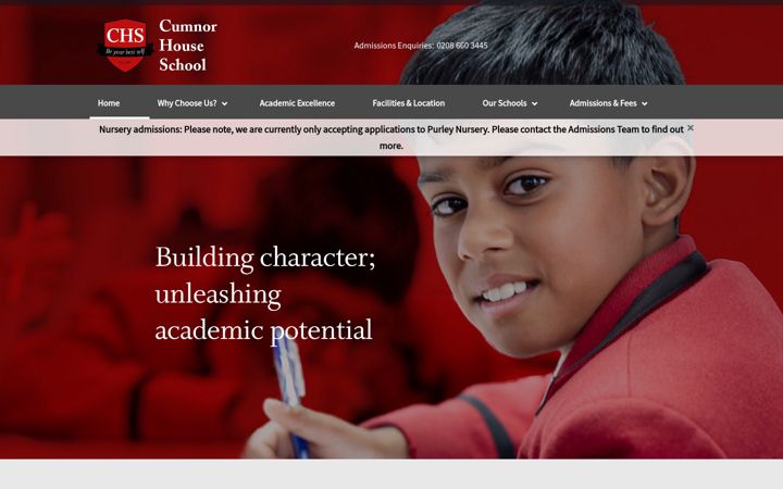 Screenshot ta' cumnorhouse.com