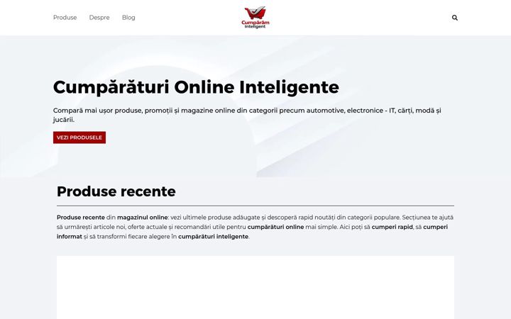 Screenshot of cumparaminteligent.ro