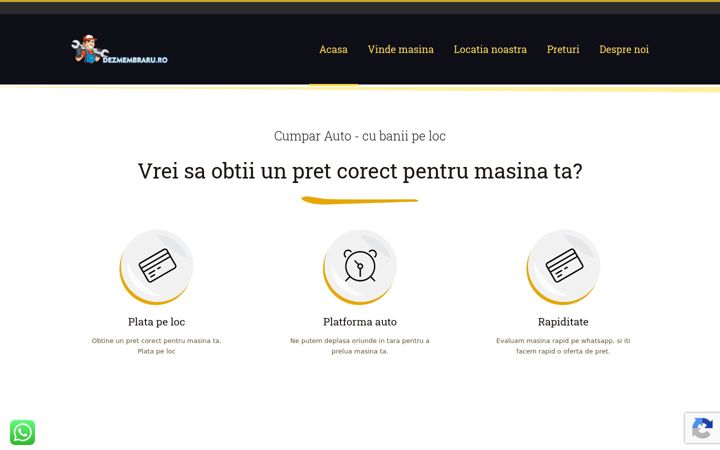 Screenshot of cumparmasinidezmembrat.ro
