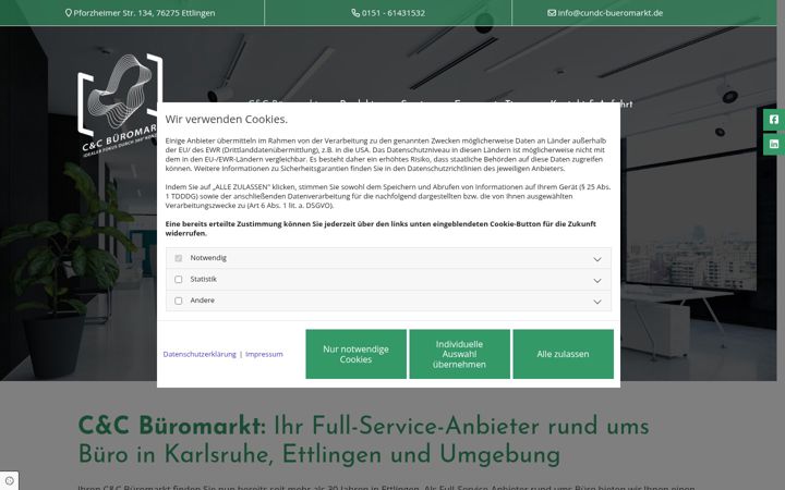 Screenshot of cundc-bueromarkt.de