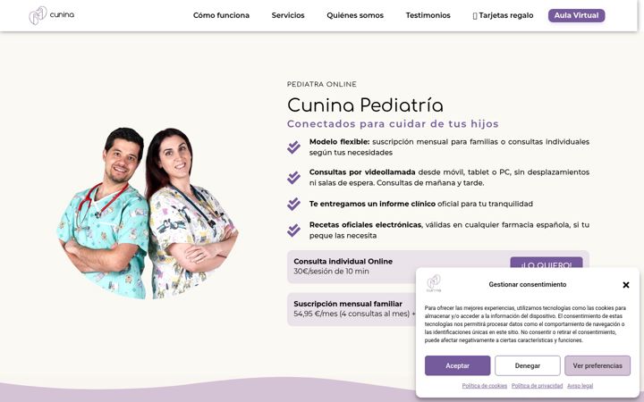 Screenshot of cuninapediatria.com
