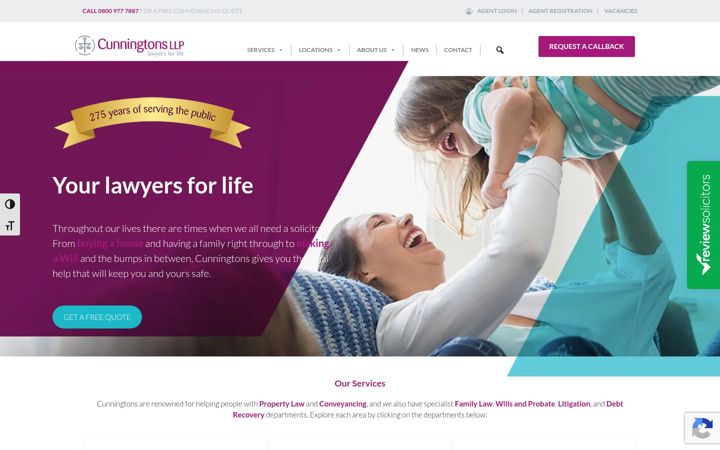 Screenshot of cunningtons.co.uk