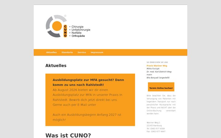 Screenshot of cuno-hamburg.de