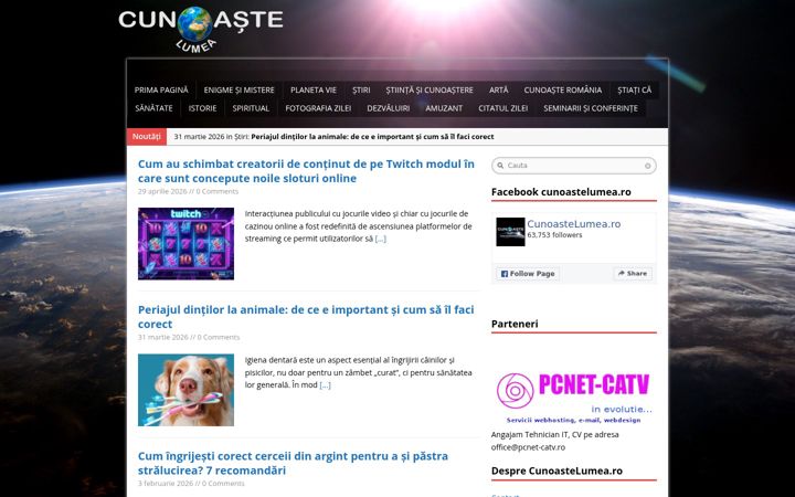 Ekrano kopija cunoastelumea.ro