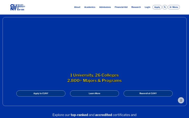 Screenshot of cuny.edu