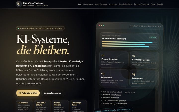Screenshot of cuonztech.ch
