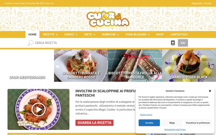 Screenshot of cuordicucina.it