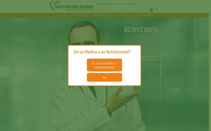 Screenshot van cuorenutritionacademy.it