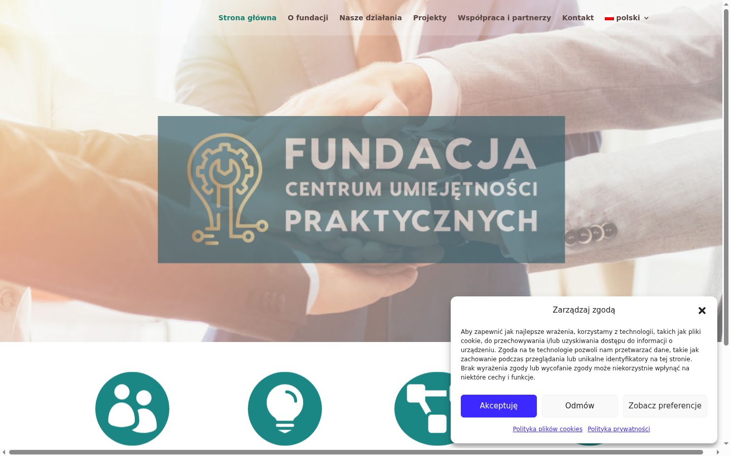 Screenshot del banner di consenso mostrato prima di qualsiasi interazione