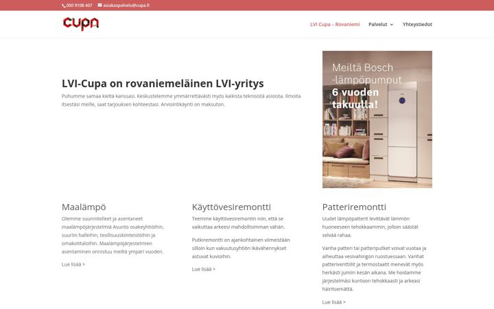 Screenshot of cupa.fi