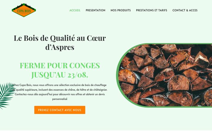Ekrano kopija cupabois.fr