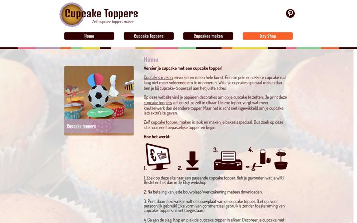 Screenshot of cupcake-toppers.nl