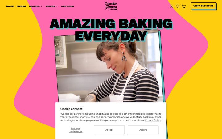 Screenshot of cupcakejemma.com