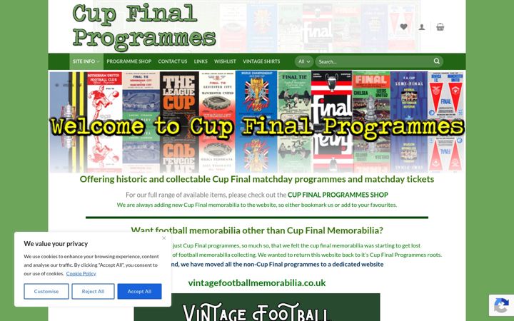 Screenshot of cupfinalprogrammes.com