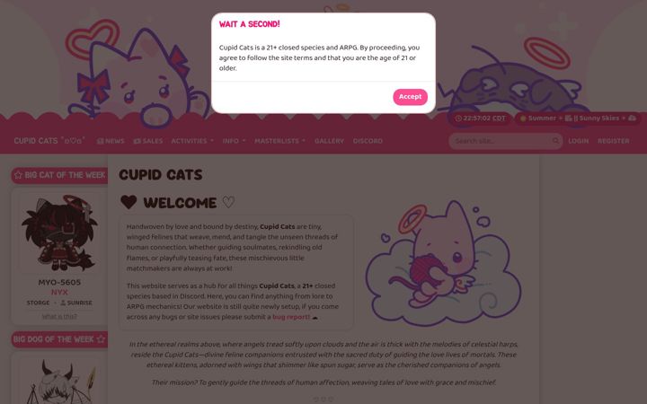 Screenshot of cupidcats.online