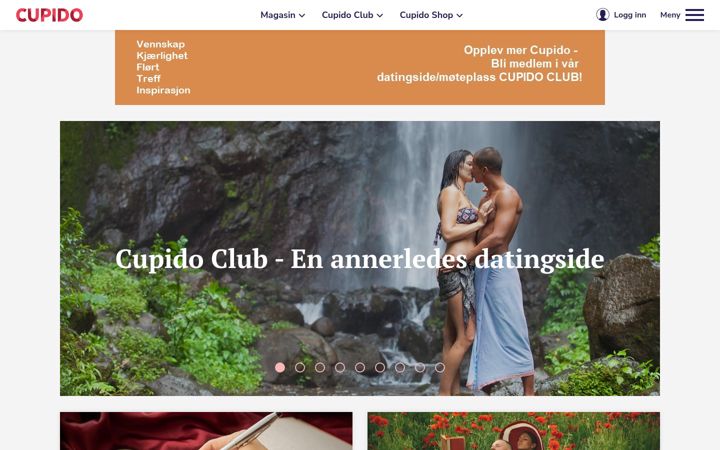Snímek obrazovky cupido.no
