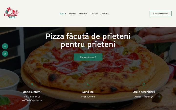 Screenshot of cupidonpizza.ro