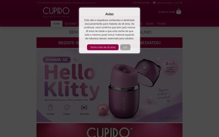 Screenshot of cupidosshop.com