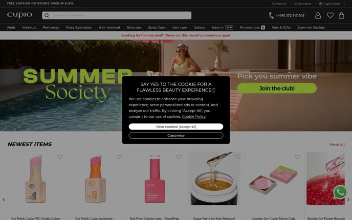 Screenshot of cupiocosmetics.com