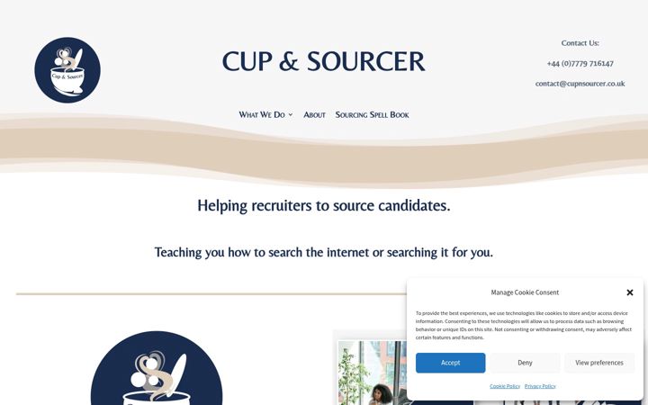 Screenshot of cupnsourcer.co.uk