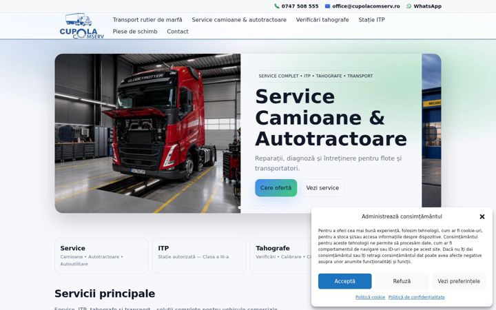 Screenshot of cupolacomserv.ro