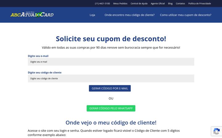 Screenshot of cupomatualcard.com.br