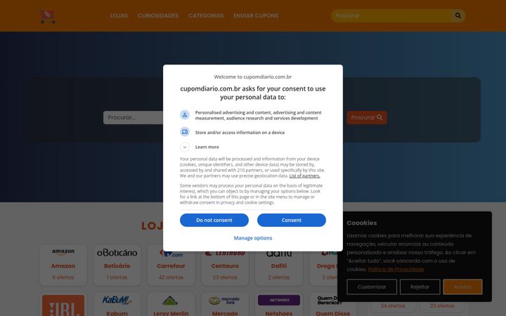 Screenshot of cupomdiario.com.br
