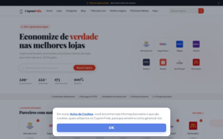 Screenshot of cupomfolia.com.br