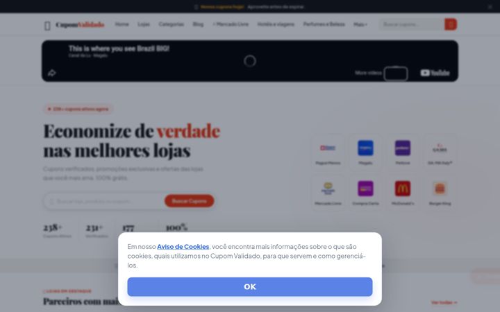 Screenshot ta' cupomvalidado.com.br