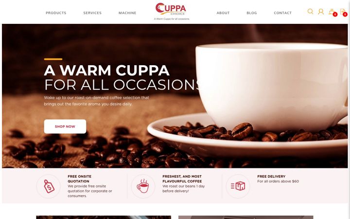 Screenshot of cuppachoice.com