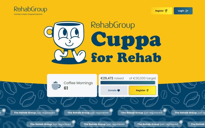 Skærmbillede af cuppaforrehab.ie