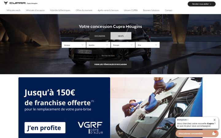 Screenshot of cupra-mougins.fr