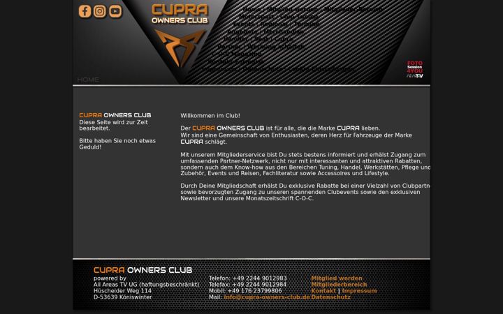 Screenshot of cupra-owners-club.eu